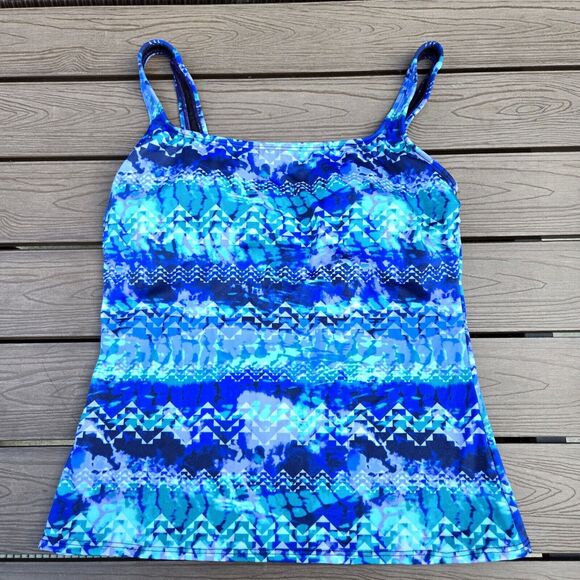 TYR Women Scoop Tank (8) W/ Navy Bottoms (6) 2 Piece Navy/multi  Swim  New - Picture 2 of 6